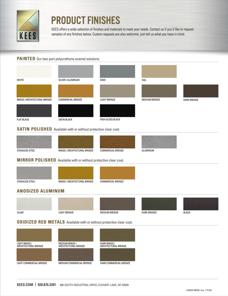 Product Finishes Brochure
