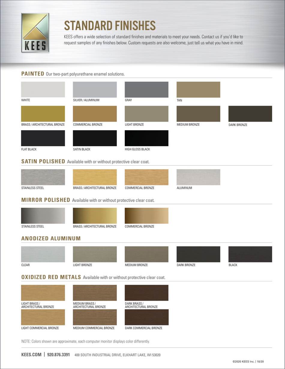 Standard Finishes